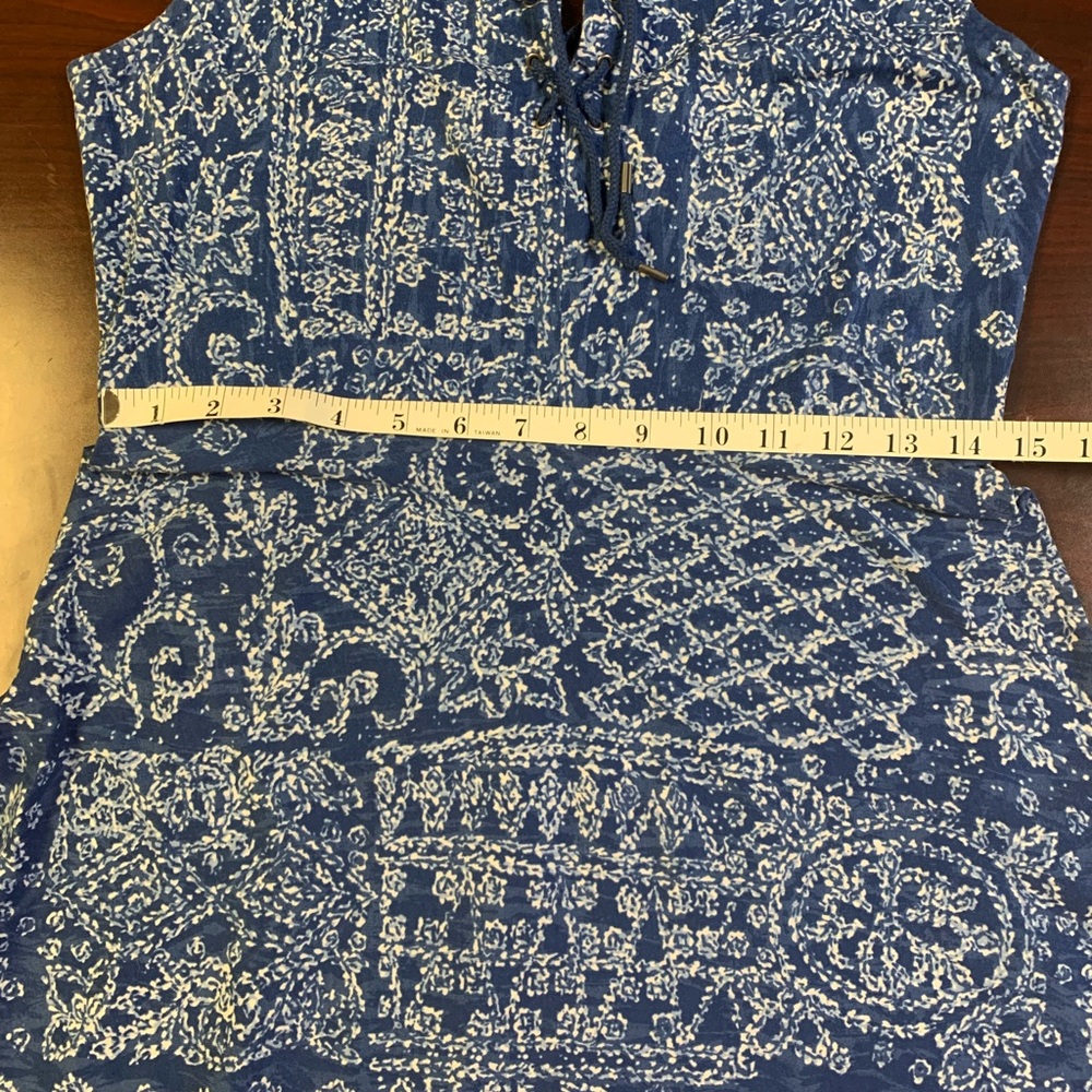 Chaps Maxi Dress, Blue and White, Size Petite Medium - Picture 9 of 12